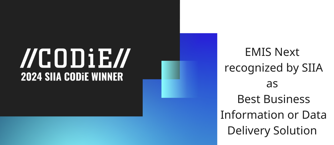 EMIS Next Recognised by SIIA as Best Business Information or Data Delivery Solution